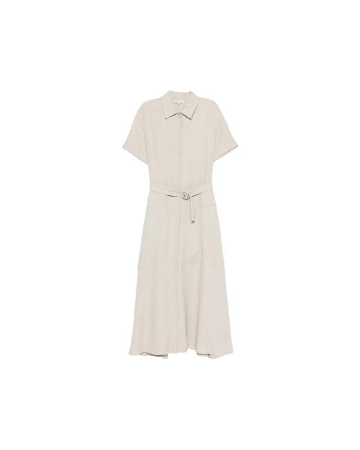 Antonelli White Short-Sleeve Midi Dress