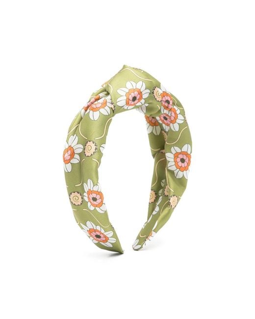 LaDoubleJ Metallic Floral-Print Headband