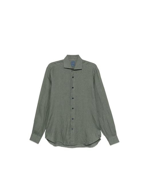 Barba Napoli Gray Button Shirt for men