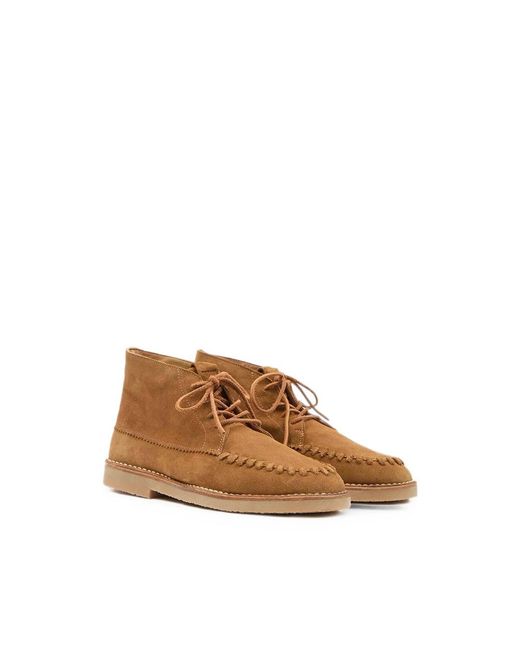 Isabel Marant Brown Dersee Lace-Up Suede Desert Boots for men