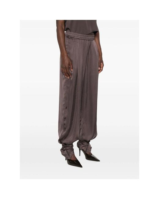 ANDAMANE Brown Renee Elasticated-Waistband Trousers