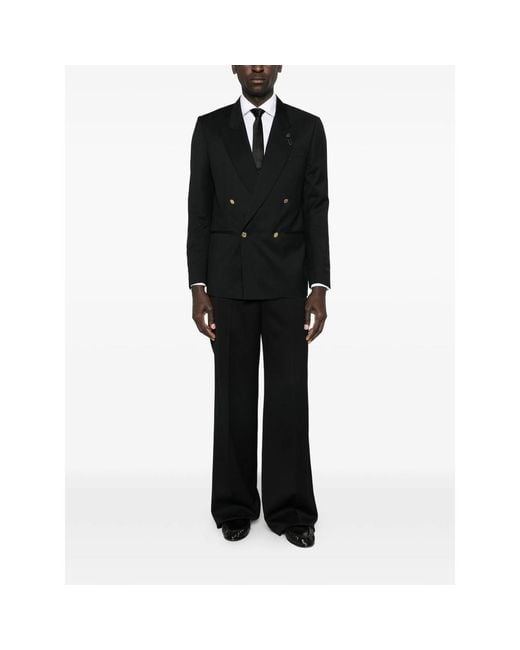 Lardini Black Double-Breasted Blazer for men