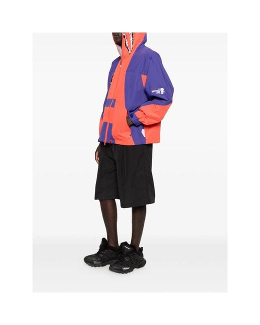 A Bathing Ape Blue Hooded Lightweight Jacket for men