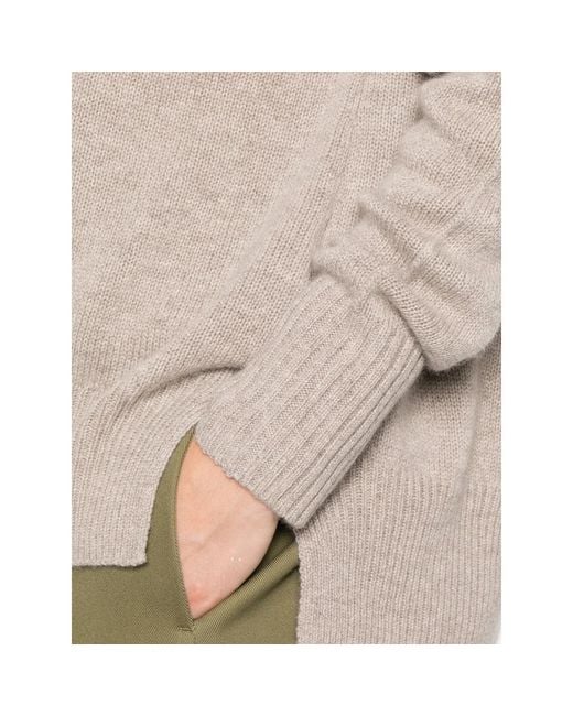 Allude Brown Long-Sleeve Cashmere Sweater