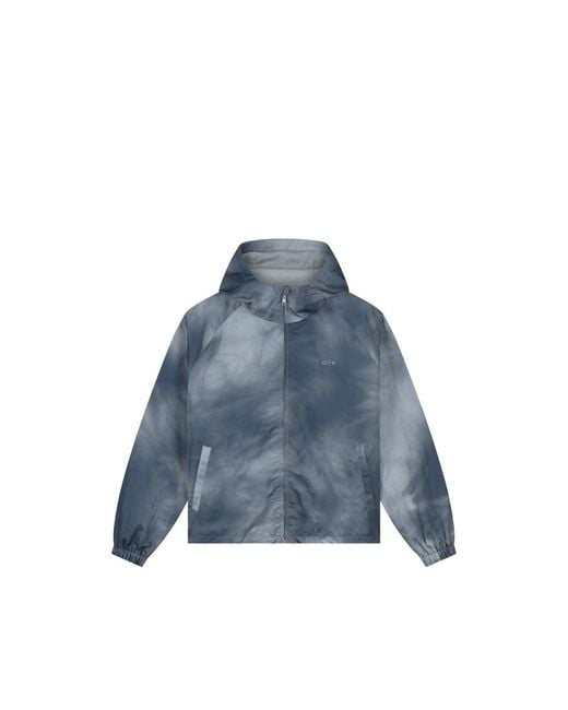 Arte' Blue Cloud-Print Hooded Jacket for men