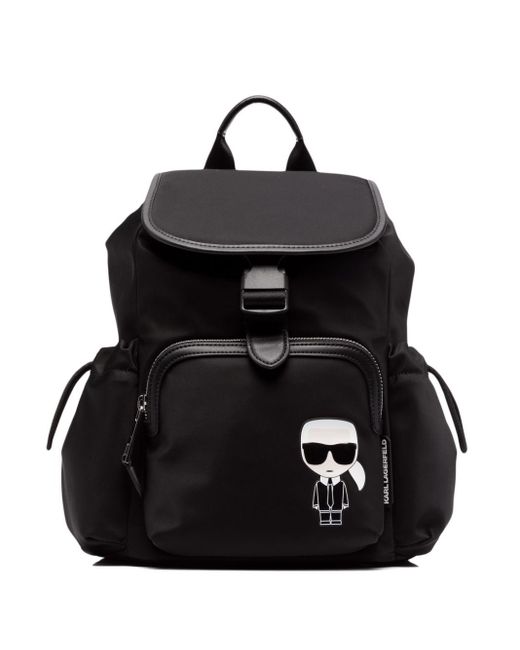 Karl Lagerfeld Black K/ikonik Recycled-nylon Backpack