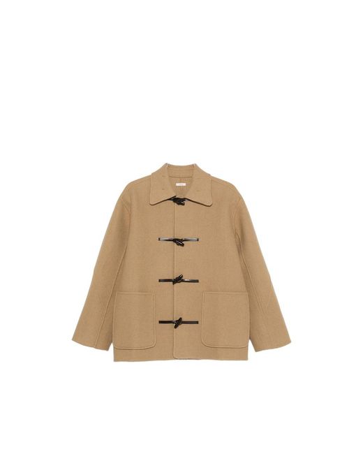 LAMRONS Natural Toggle-Fastening Coat