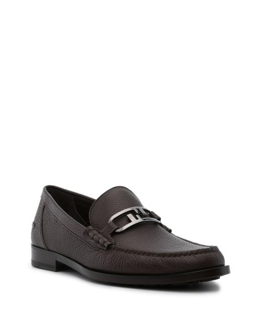 Fendi Brown O’Lock Leather Loafers for men