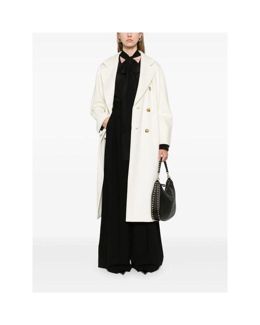 Max Mara White Madame Double-Breasted Coat
