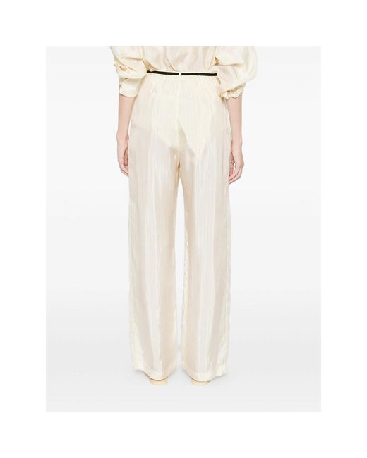 Barena White Pestrin Sbrissa Striped Tie-Waist Trousers
