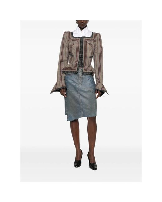 Vivienne Westwood Gray Dandy Double-Breasted Check Jacket