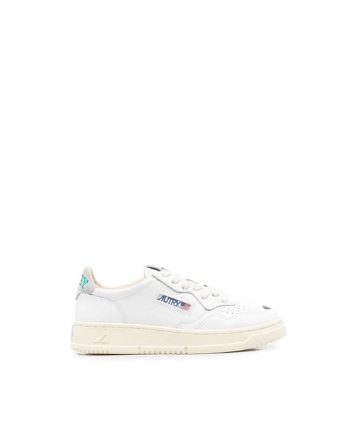 Autry White Medalist Panelled Leather Sneakers