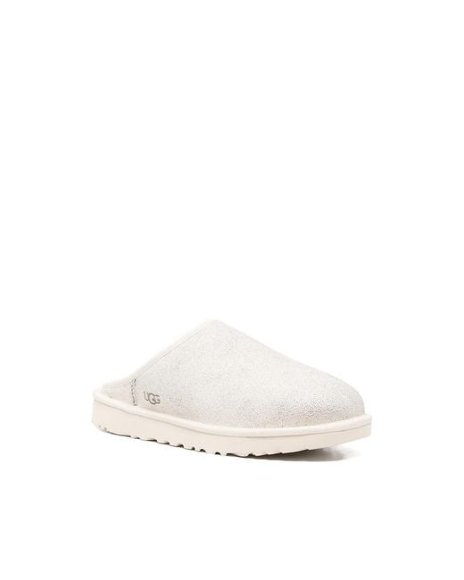 Ugg White Classic Crackle Mules for men