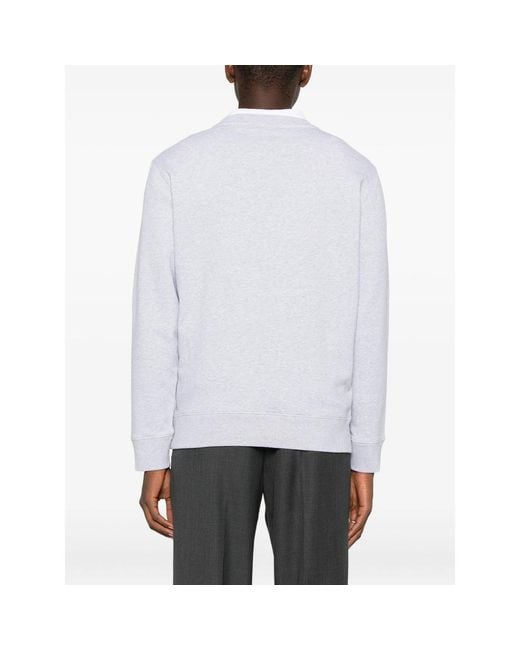 Maison Kitsuné White Fox-Motif Crew-Neck Sweatshirt for men