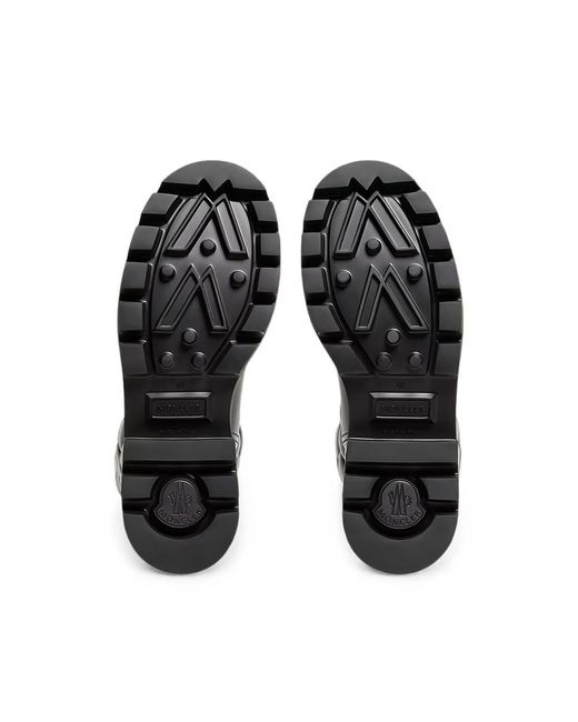 Moncler Black Kickstream Quilted Logo-Patch Boots