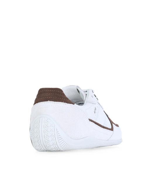 Alohas White Suede-Panelled Lace-Up Sneakers