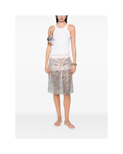 Siedres Multicolor Sequin-Embellished Drawstring Skirt