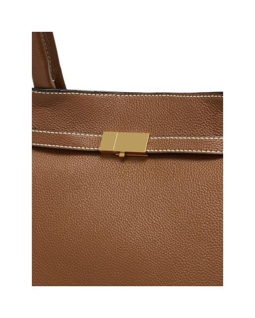 DeMellier London Brown New York Grain Leather Tote Bag