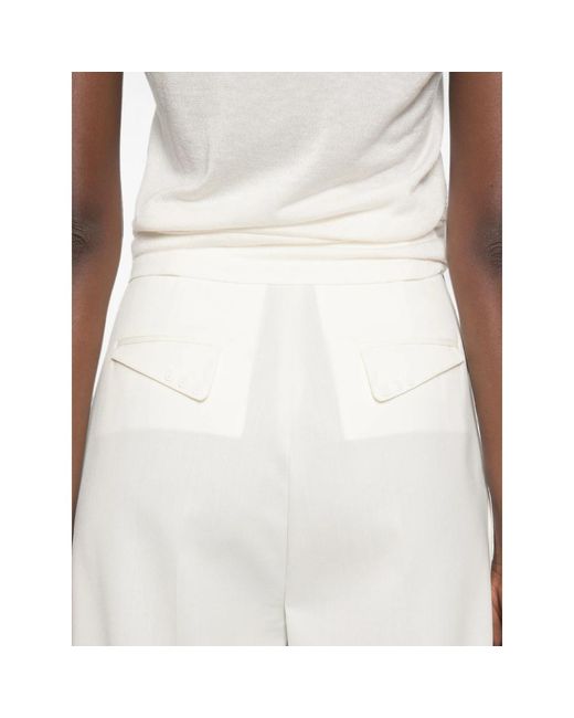 Elisabetta Franchi White Pressed-Crease Straight-Leg Trousers