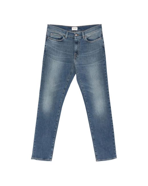 BLK DNM Blue Button-Up Denim Trousers for men