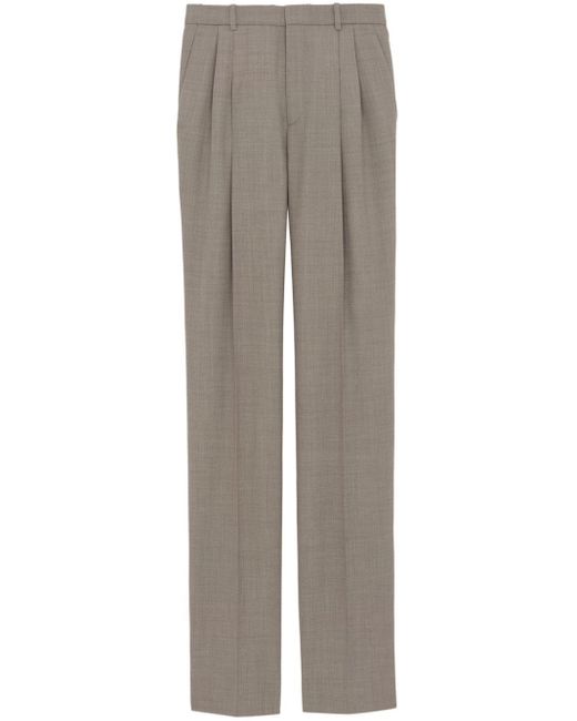 Saint Laurent Gray Grain-de-poudre Tailored Trousers for men