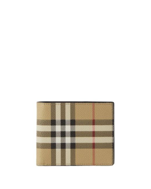 Burberry Metallic Vintage Check Leather Bifold Wallet for men