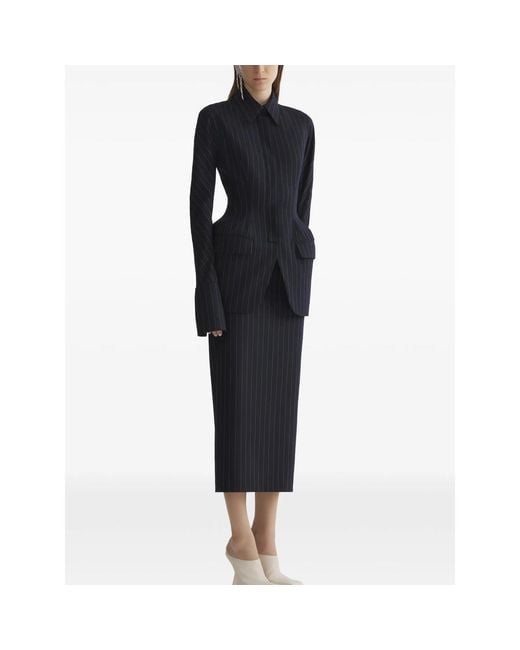 Mugler Black Pinstripe Tailored Jacket