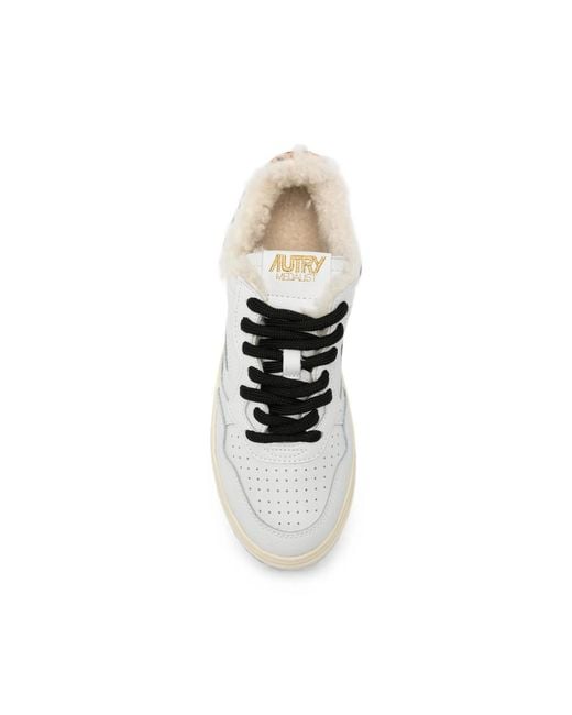 Autry White Medalist Leopard-Print Sneakers