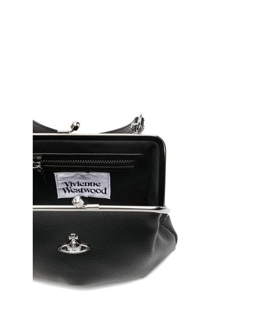Vivienne Westwood Gray Granny Frame Clutch Bag