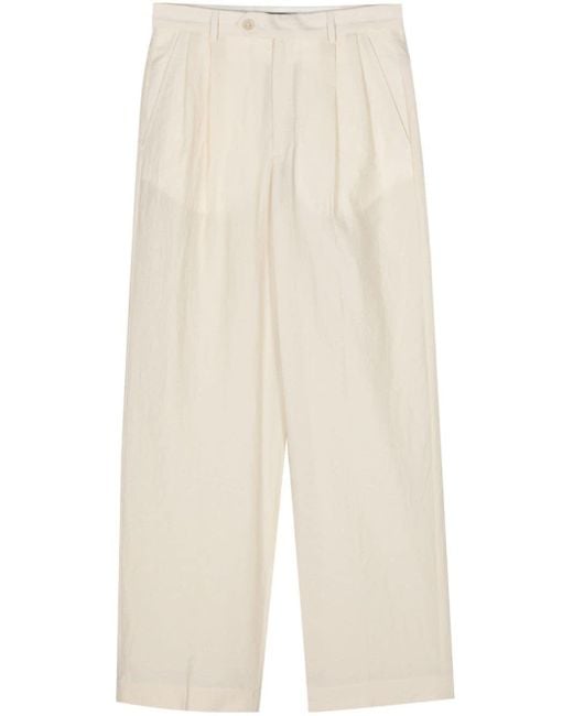 A.P.C. White Crepe Straight Trousers