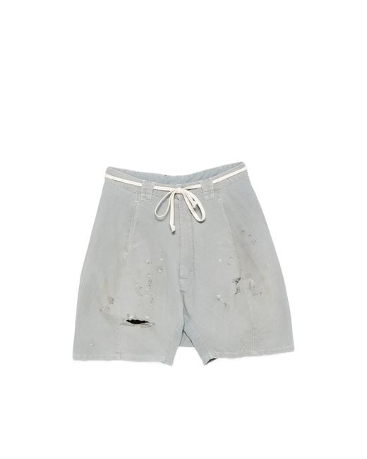 RIVINGTON roi Rebis Gray Corduroy Bermuda Shorts for men