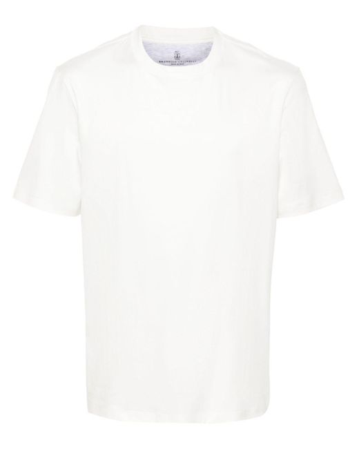 Brunello Cucinelli White Crew-neck Cotton T-shirt for men