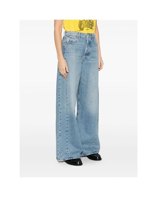 Mother Blue Wide Jeans