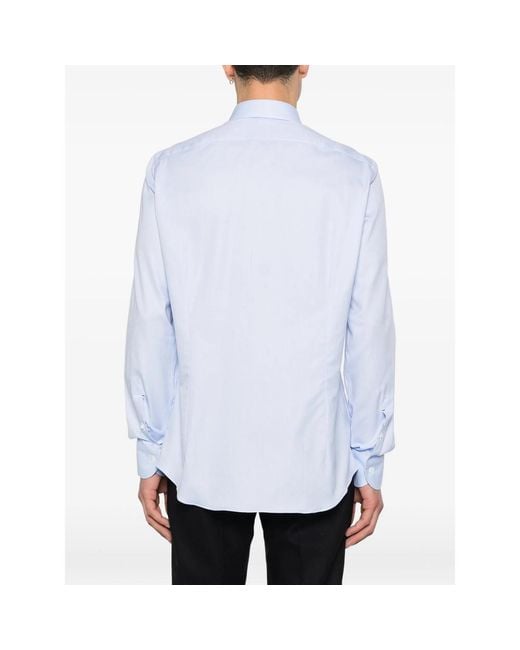 Mazzarelli Blue Buttoned Shirt for men