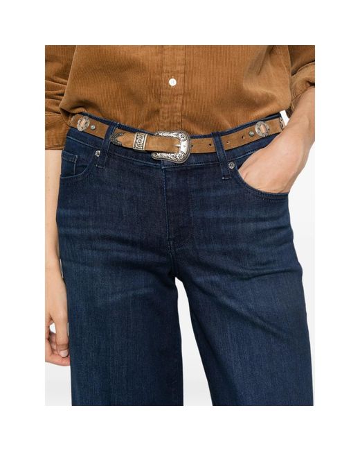 FRAME Blue Wide-Leg Jeans