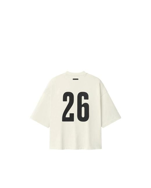 Fear Of God White Merch Tee Logo-Print Drop-Shoulder T-Shirt for men
