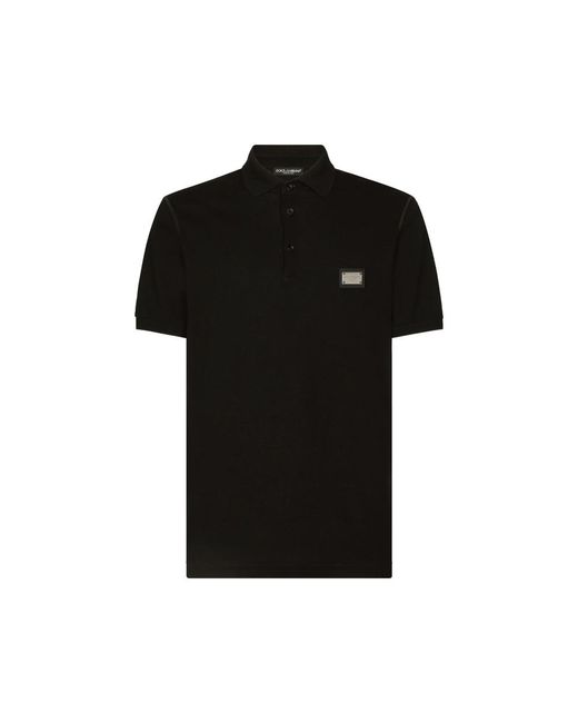 Dolce & Gabbana Black Dolce & Gabbana Polo Shirts for men