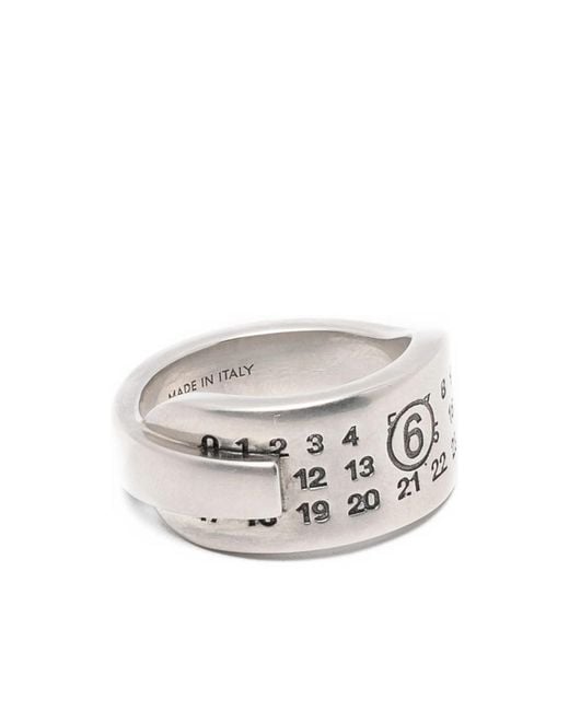MM6 by Maison Margiela White Numeric Signature And Multi-Band Ring for men