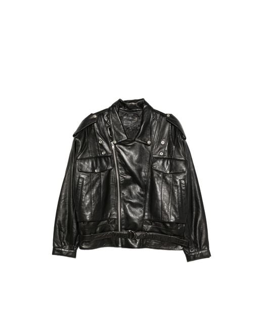 R13 Black Boyfriend Leather Moto Jacket