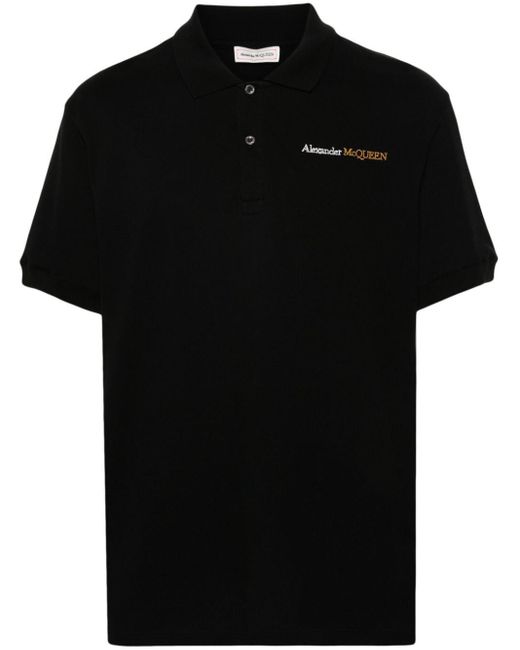 Alexander McQueen Black Polo Shirt With Logo for men