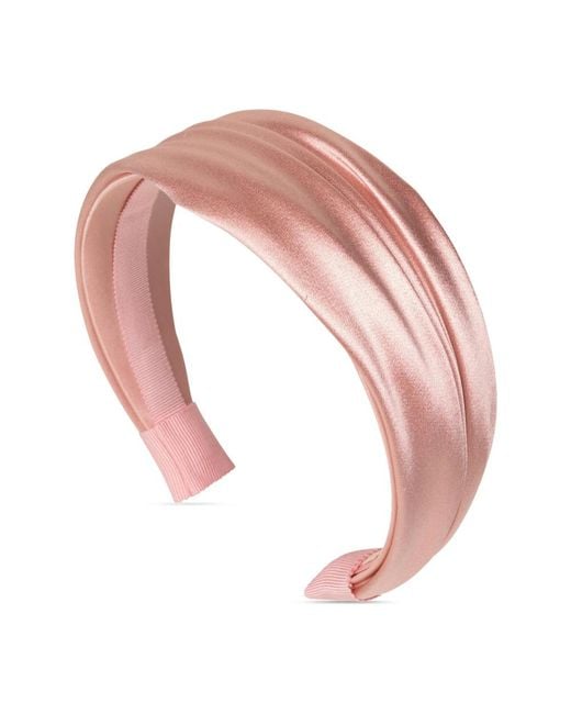 Jennifer Behr Pink Natasha Draped-Satin Headband
