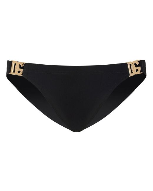 Dolce & Gabbana Black Logo-tag Bikini Bottoms for men