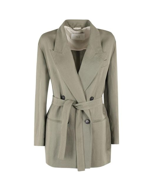 Tela Green Belted Jacket