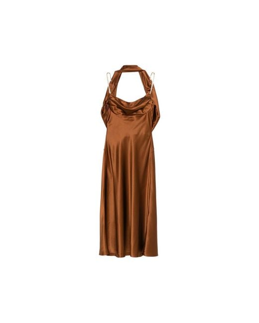 Rebecca Vallance Brown Evening Dress Bronze Satin