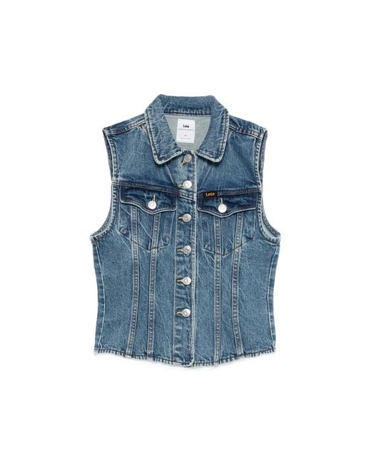 Lois Blue Buttoned Gilet