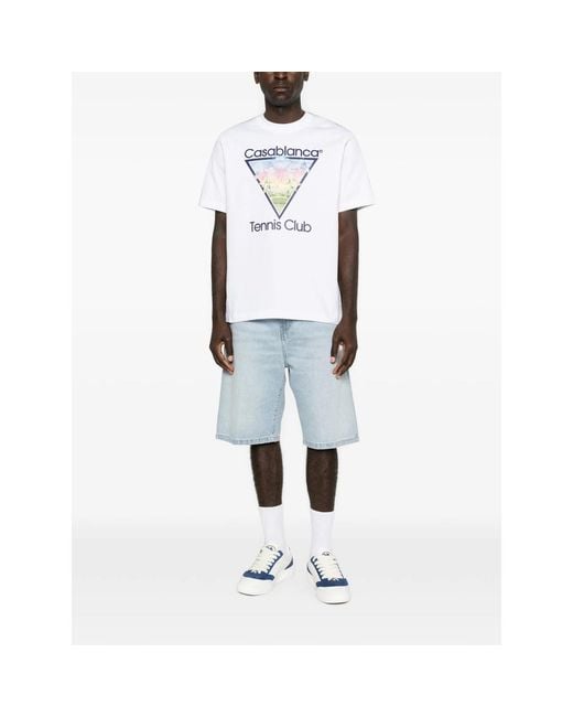 Casablanca White Tennis Club Icon Graphic-Print T-Shirt for men