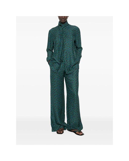 Gianluca Capannolo Green Claudia Polka-Dot Trousers