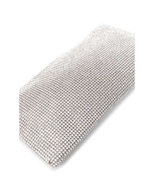 Benedetta Bruzziches Gray Your Best Friend Rhinestoned Clutch