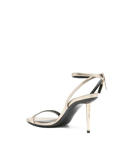 Tom Ford White Ankle-Strap Padlock Sandals