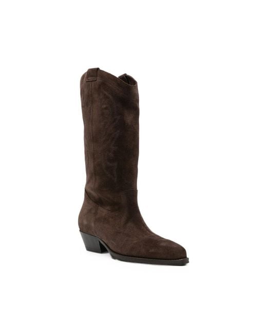 Ba&sh Brown Claurys Embroidered Western-Style Cowboy Boots